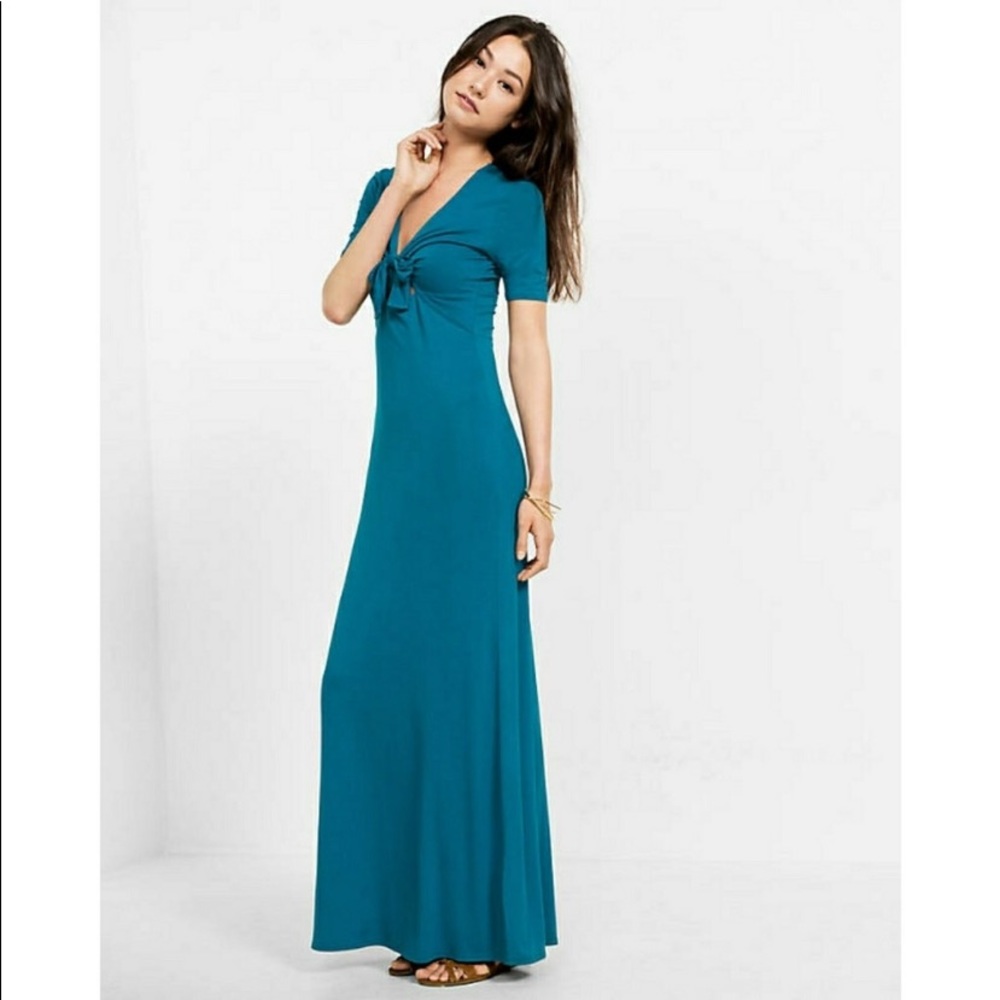 Tie Front Short Sleeve Maxi Dress, NWT